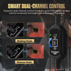LINXINO BT10 forward-release and reverse-brake operation with safety cues.