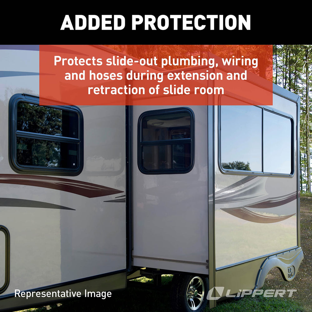 Lippert 1346271 Compatible with quarter-inch rod or swing-arm configurations for versatile RV setups.