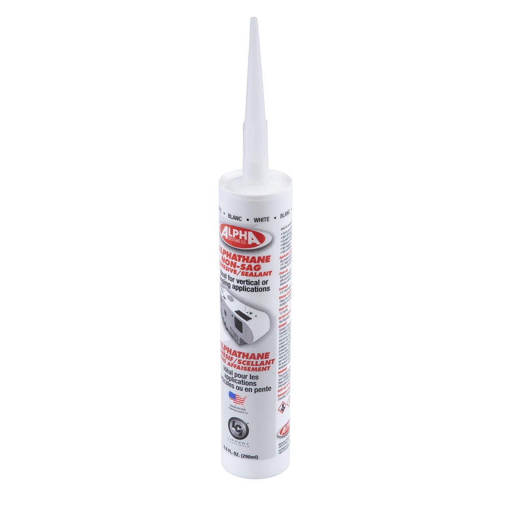Lippert Components 5160 Alphathane sealant tube for RVs with strong adhesion.