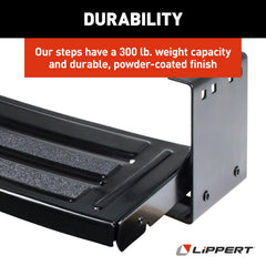 Lippert Radius 24 black powder coat finish resists outdoor wear