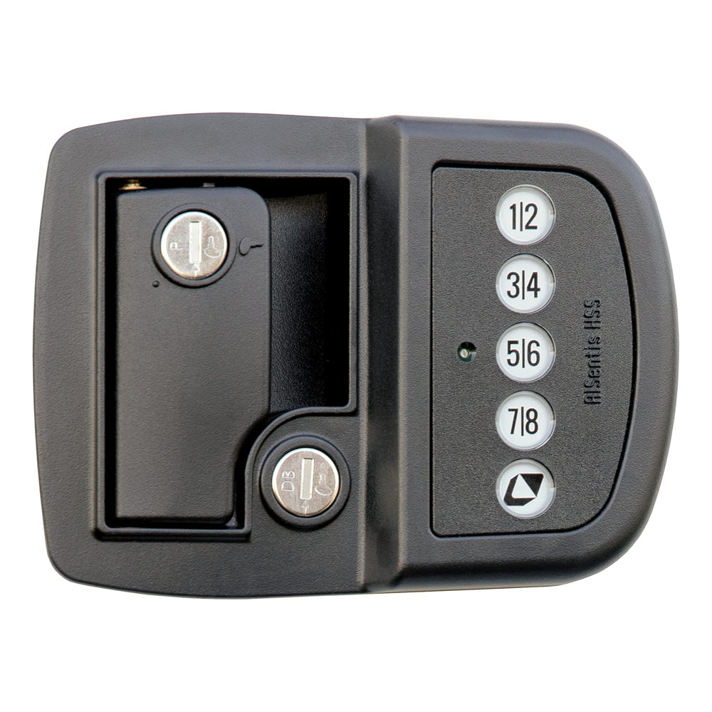 Lippert keyless RV door lock with Bluetooth range for smartphone access