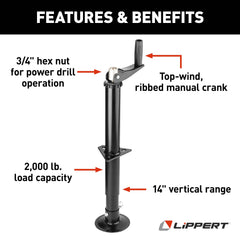 Lippert Quick Drop's durable black powder-coated finish resists outdoor exposure
