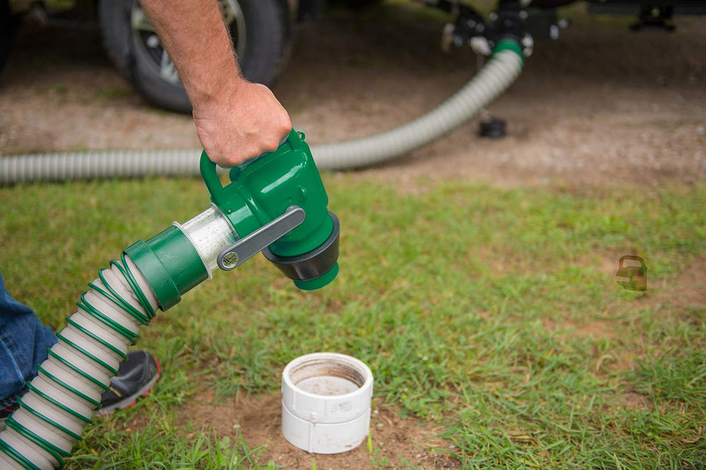 Lippert Waste Master 20 ft extended hose with 90-degree discharge.