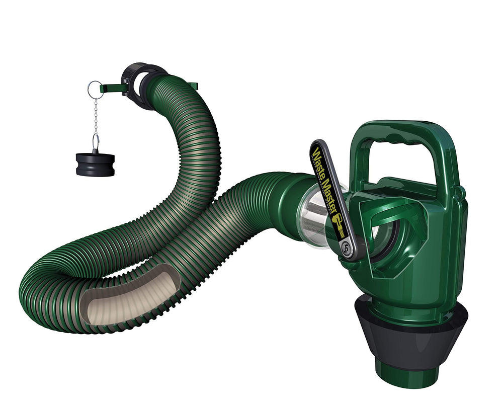 Lippert Waste Master nozzle with easy-grip handle for quick evacuations.