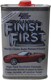 Liqui Tech Finish First Auto Polish bottle pouring for easy application