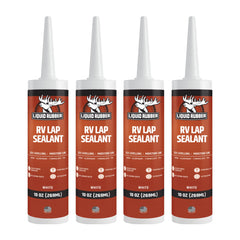 Liquid Rubber RV lap sealant flow demonstrates self-leveling roof sealing.