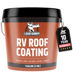 Liquid Rubber RV Roof Sealant white bottle for durable waterproof protection