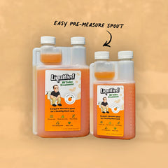 Liquified orange scent visual with bottle signaling odor control through citrus fragrance.