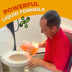Liquified RV Toilet Treatment is septic-safe and biodegradable for RVs, boats, and trailers.