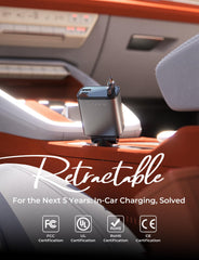 LISEN dual USB-C cables retractable to reduce cable clutter during road trips.