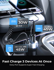 LISEN safety-protections car charger guards against overload and overheating.