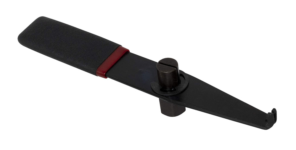 Lisle CV joint banding tool in use with a Band-It Jr. clamp for precise crimping