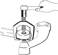 Lisle 41970 center screw tool in action for Ford pitman arm removal and arm alignment.