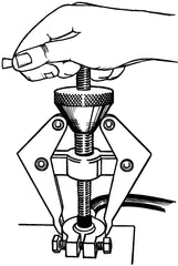Lisle 54150 center screw puller design engaging clamp for effortless removal.