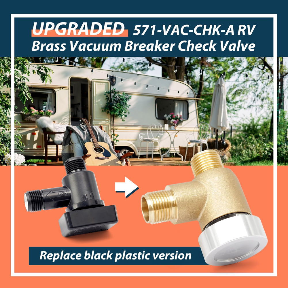 Lisnhlin brass RV check valve with 1/2 inch NPT connections for easy installation
