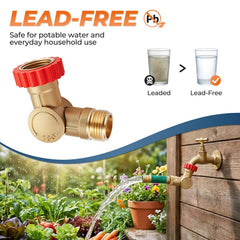 LitartPRO lead-free brass hose adapter for durable, safe outdoor connections.