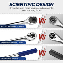 LitartPRO reversible ratchet gears for easy direction changes in dim spaces.