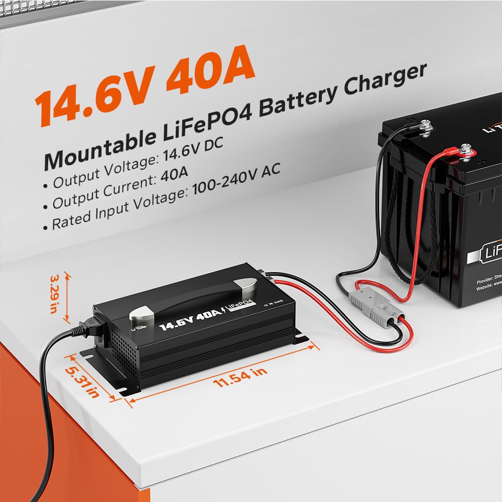Litime 14-6V charger side view featuring a convenient carrying handle
