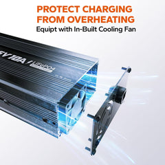 LitTime LiFePO4 charger in RV interior ready for on-the-road power.
