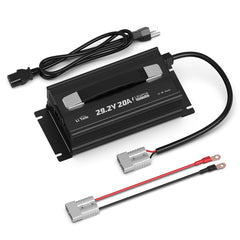 LiTime 24V 20A LiFePO4 charger front view for easy on-site setup
