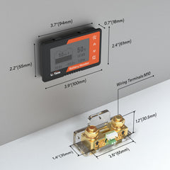Litime 500A packaging includes monitor, shunt, wires, and tools for setup