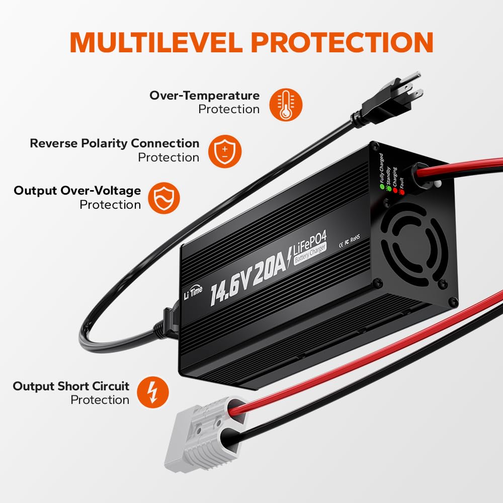 LitTime charger aluminum housing highlights durability and efficient cooling.