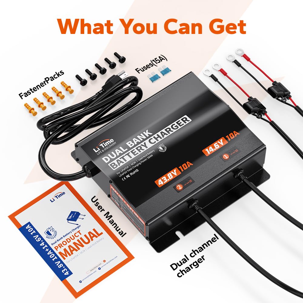 Litime outdoor-ready charger powers boats, RVs, and golf carts reliably.