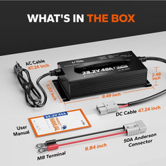 Litime charger shown in a dry environment suitable for RV or home use.