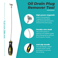 LitKiwi 13-inch shaft reaches tight spaces during oil maintenance.