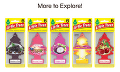 LITTLE TREES Cherry Blossom packaging closeup showing 24-count set for home and auto use.