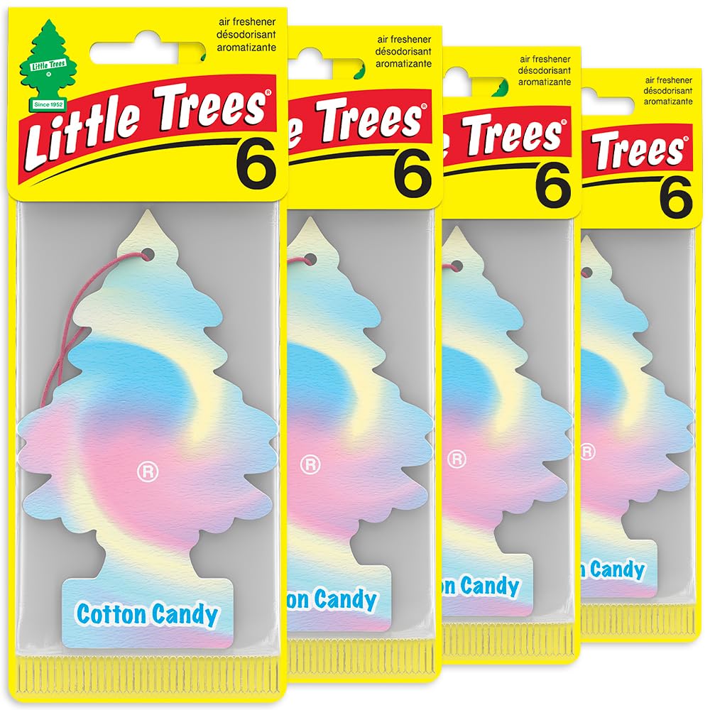 LITTLE TREES Cotton Candy hanging tree provides long-lasting freshness for car and home.