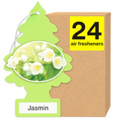 LITTLE TREES Jasmine car air freshener hangs for a fresh jasmine scent on the road.