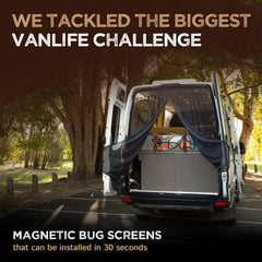 Living in a Bubble van bug screen provides privacy while keeping visibility from inside.