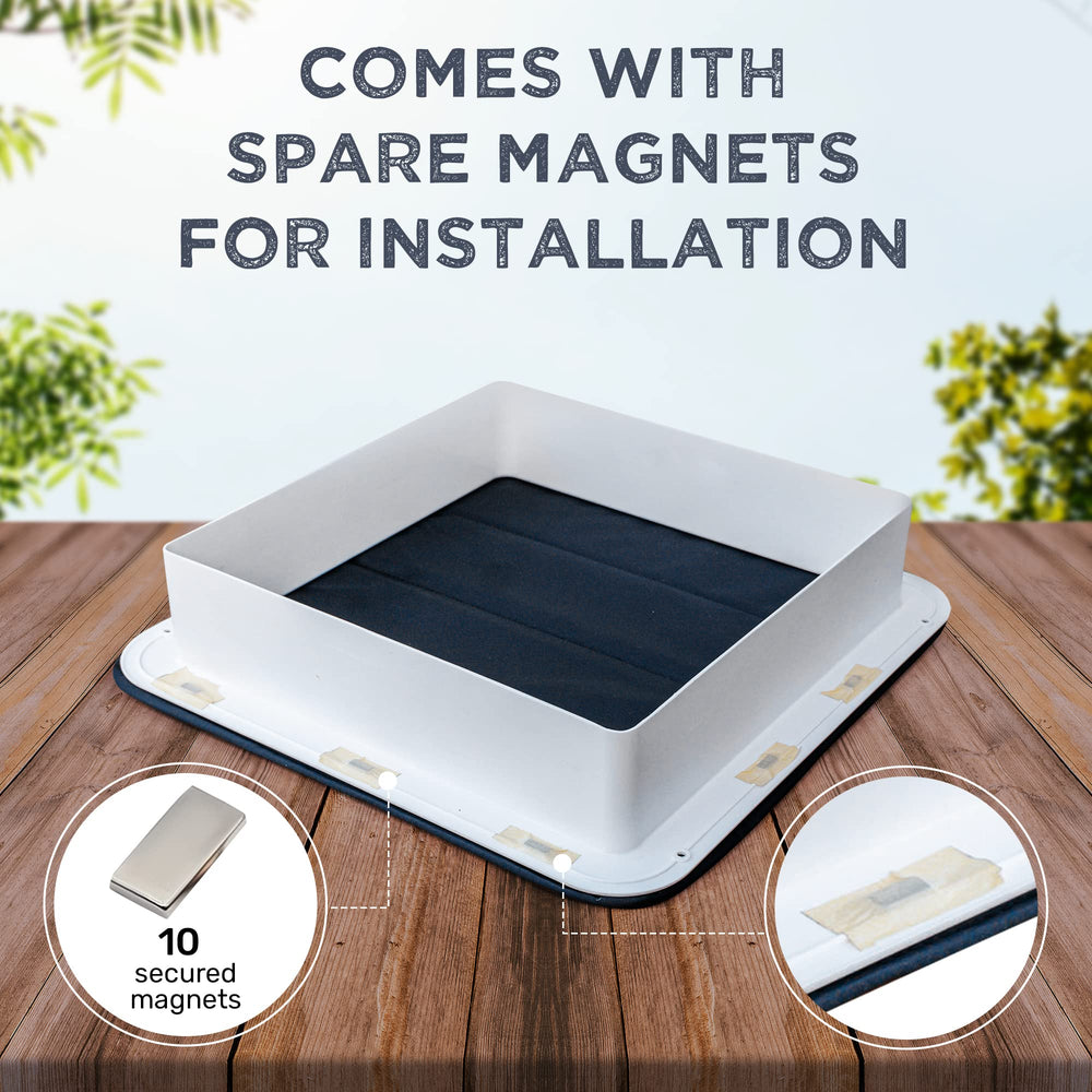 Living in a Bubble weatherproof design guards against rain and wind around the vent.