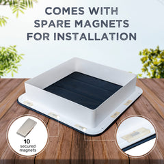 Living in a Bubble weatherproof design guards against rain and wind around the vent.