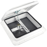 Livpow RV roof vent with reversible 12V fan for flexible airflow control.