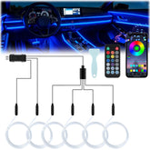 LivTee smart car interior lights powered by USB port illuminate the cabin.