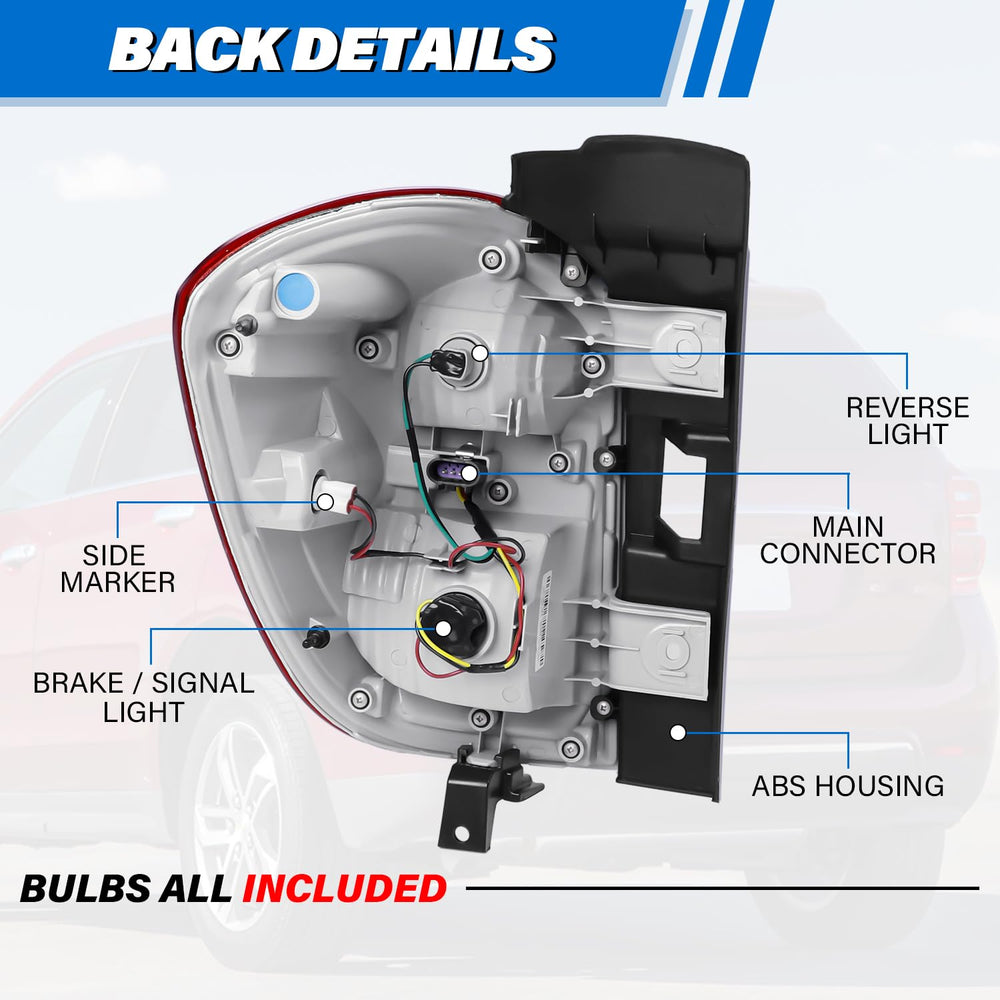 LIWEDFG tail light exterior chrome housing with durable lens close-up