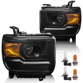 LIWEDFG Sierra headlight left with black housing and amber reflector improves night visibility