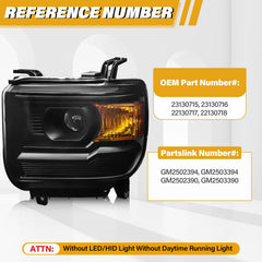 LIWEDFG Sierra headlight left with bulbs included saves installation time