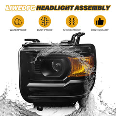 LIWEDFG Sierra headlight right with bulbs included enables immediate use