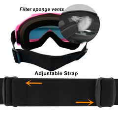 LJDJ dirt bike goggles with adjustable strap to fit most helmets securely.