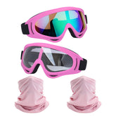 LJDJ motorcycle goggles two-pack offering versatile eye protection for dirt biking and outdoor activities.