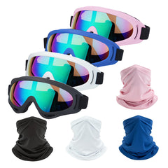 LJDJ motorcycle goggles 4-pack for riders, offering dust and wind protection on dirt trails.