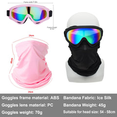 LJDJ neck bandana mask included for wind, dust and sun shielding.
