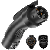 LJH Tesla to J1772 adapter in box for secure setup and easy charging.