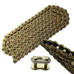 Installed LKSM 420 chain on a dirt bike in rugged riding conditions.