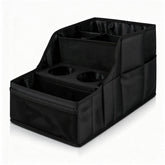 LLPHOACI backseat-9-compartments car organizer keeps snacks and toys neatly stored during family trips.