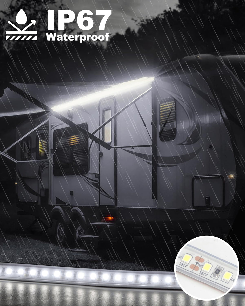 LLTOP RV awning lights waterproof IP67 ready for all-weather camping