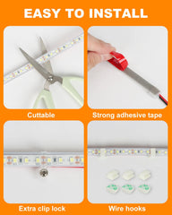 LLTOP installation with adhesive tape and clips for secure, long-lasting mounting